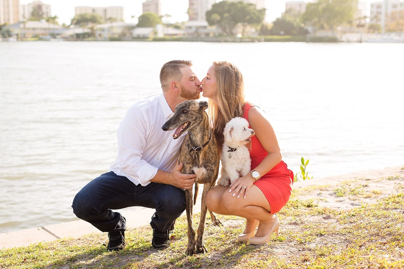 Sarasota Florida Engagement Pictures | Engagement Photo with Dogs