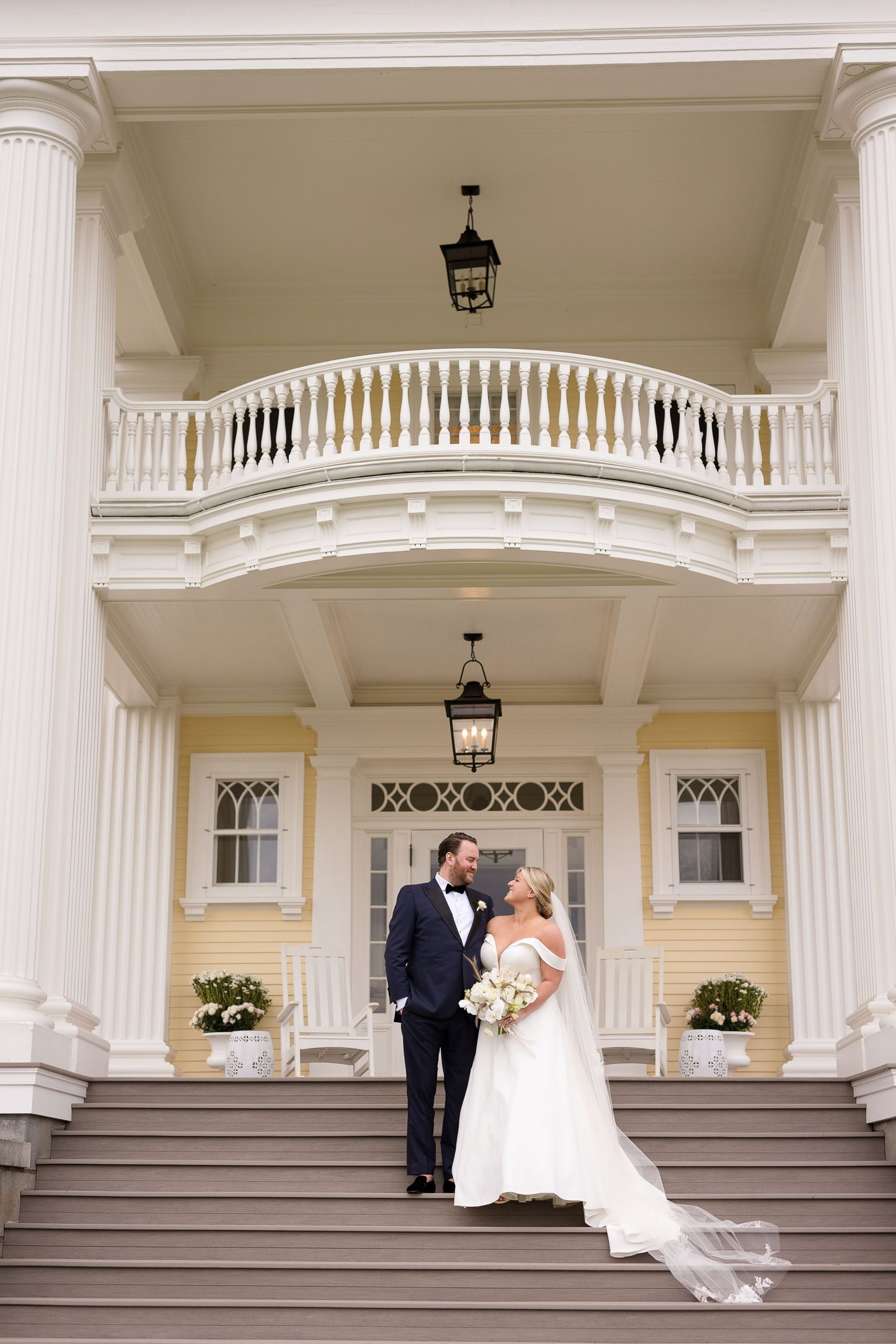 first look for fall vermont wedding at The Inn at Burklyn