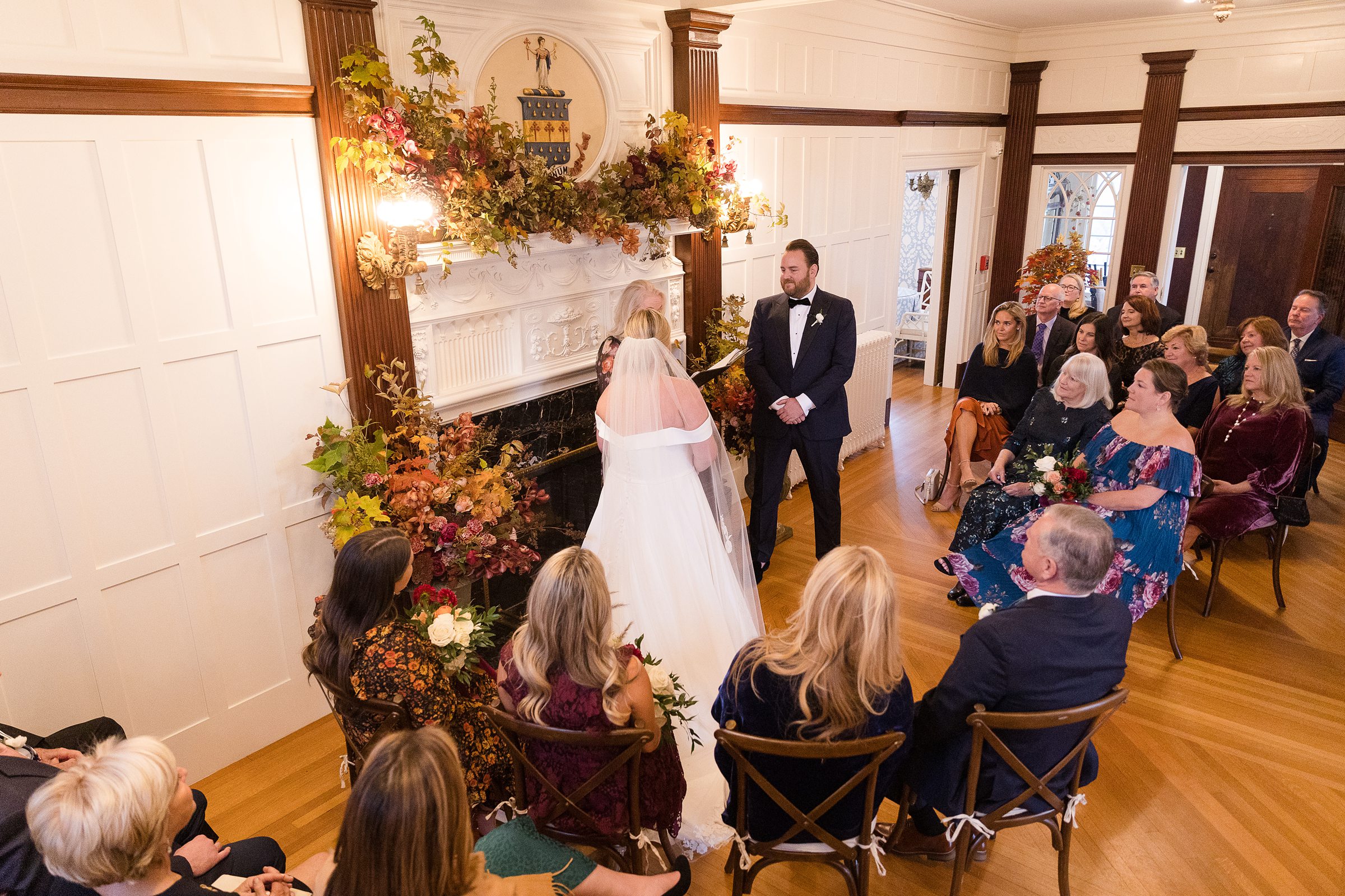 bride and groom ceremony at The Inn at Burklyn