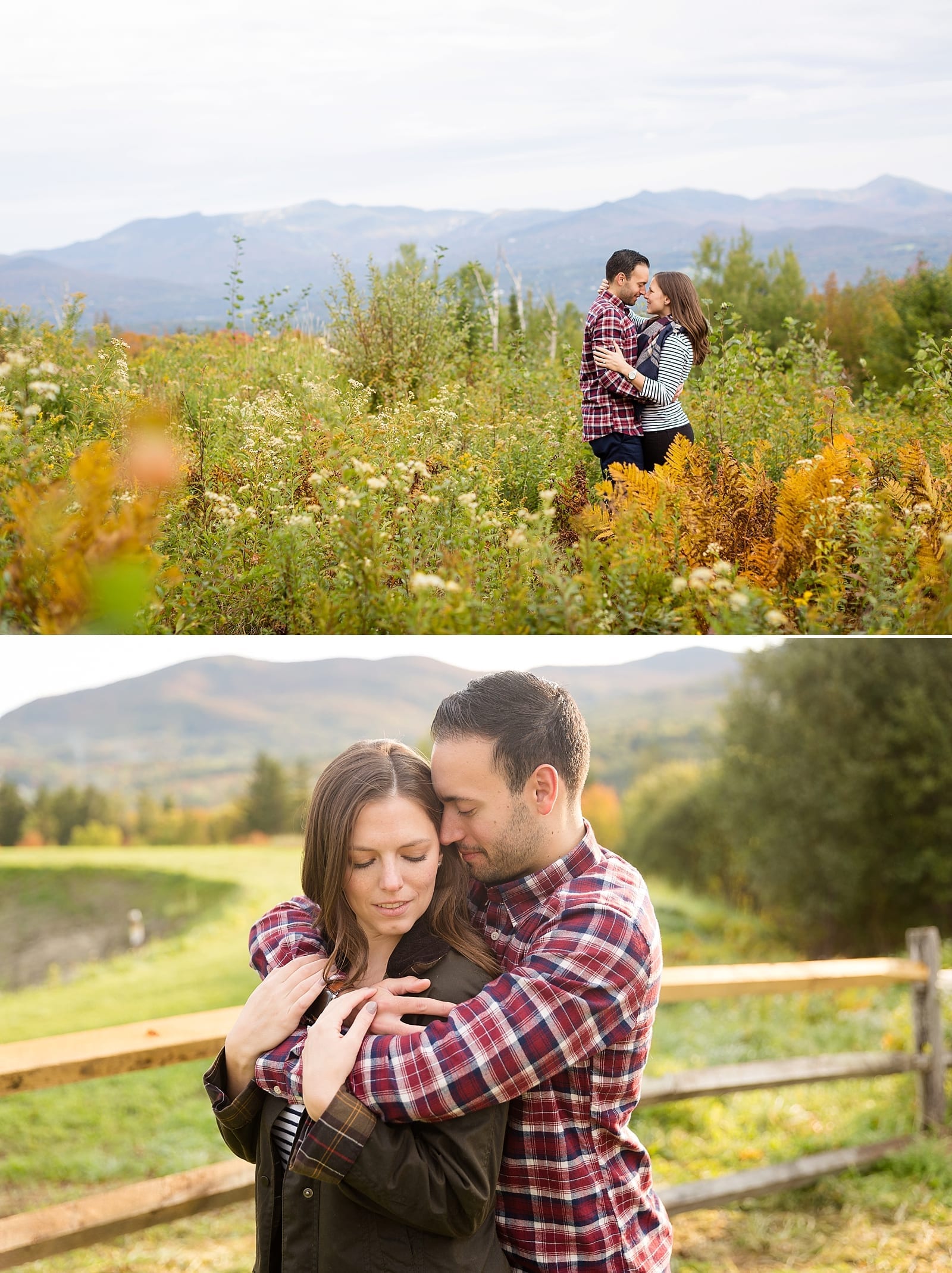 Stowe Vermont Fall Engagement Photo