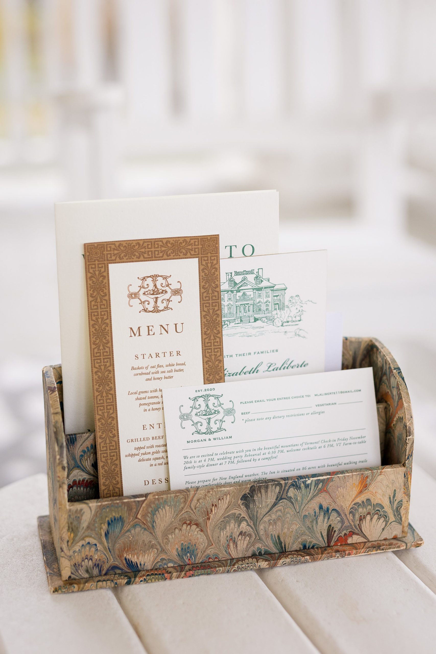 detail photo of stationary for Vermont wedding