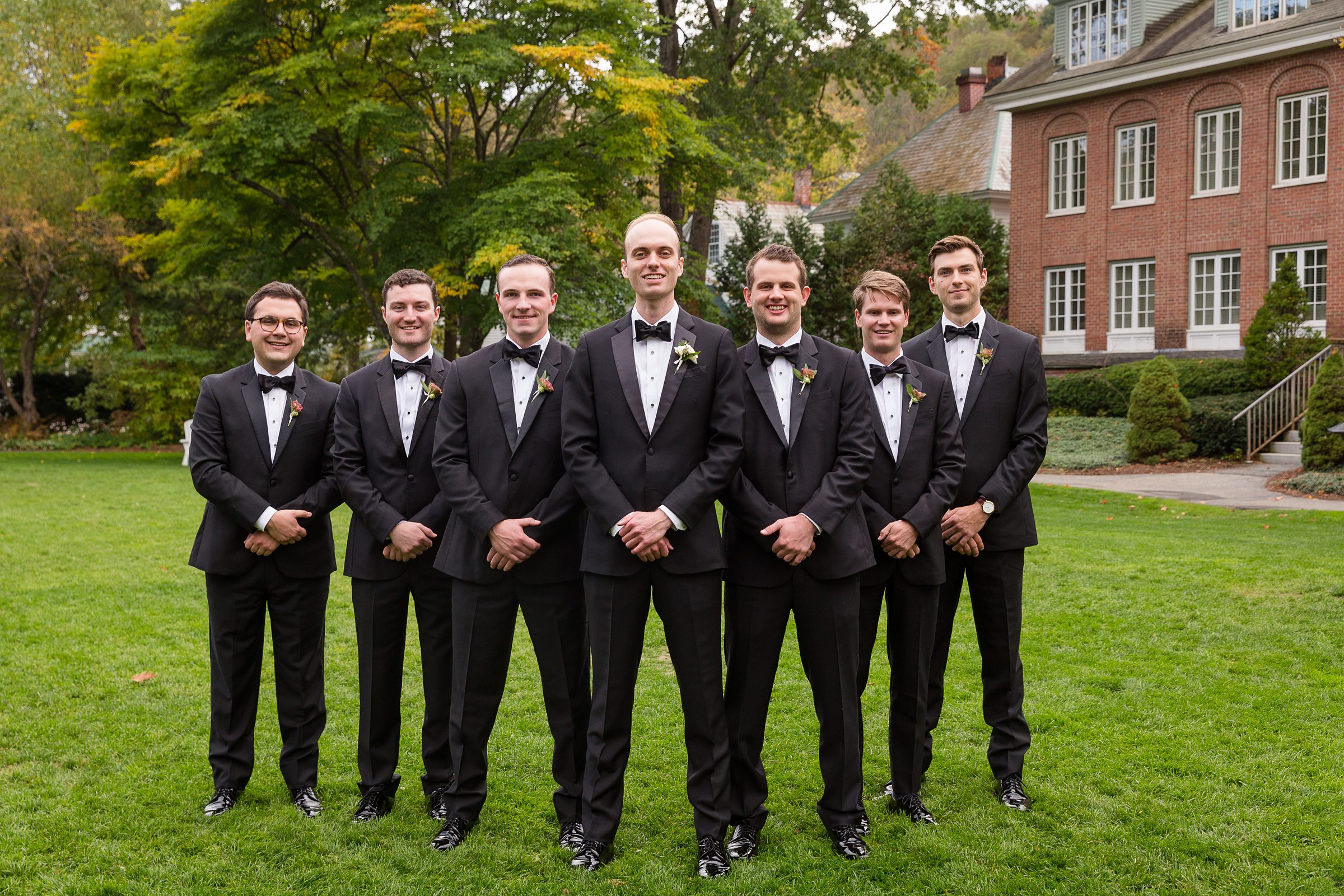 groom and groomsmen for fall vermont wedding