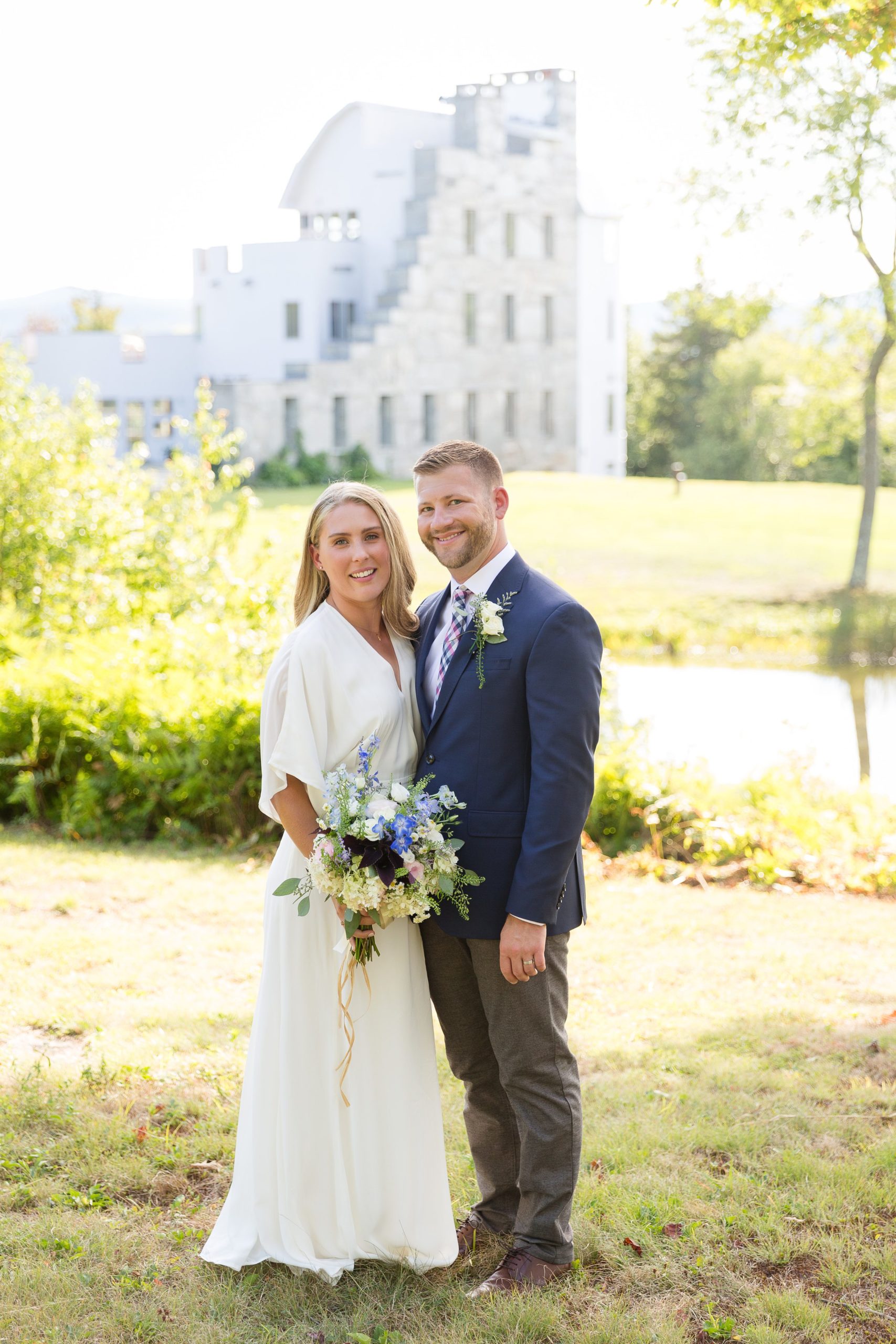 bride and groom portraits for elopement Vermont wedding