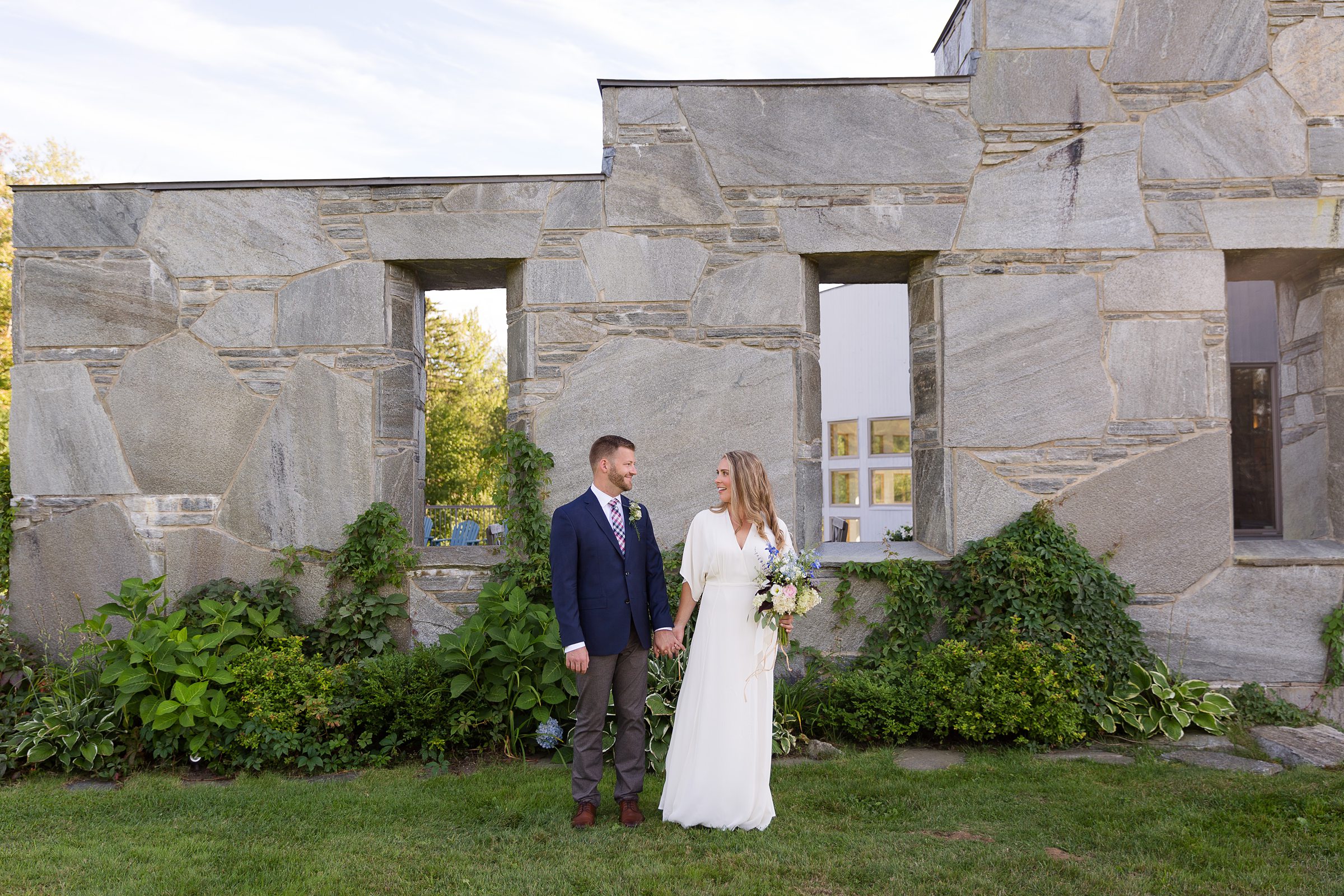 bride and groom portrait for Airbnb elopement wedding  
