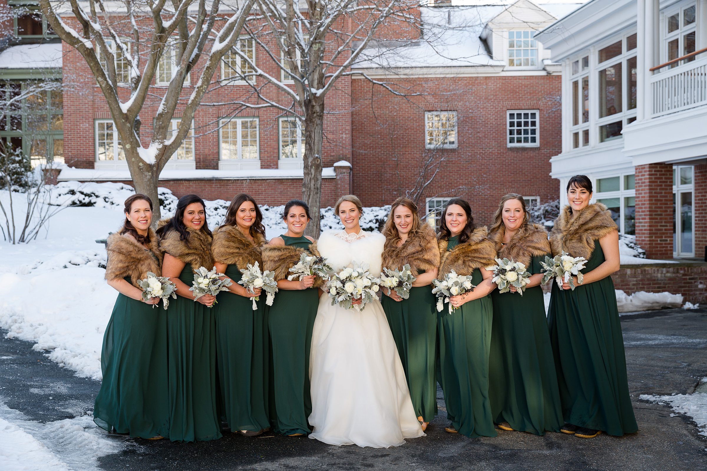 Winter bridesmaid photography in Woodstock, VT