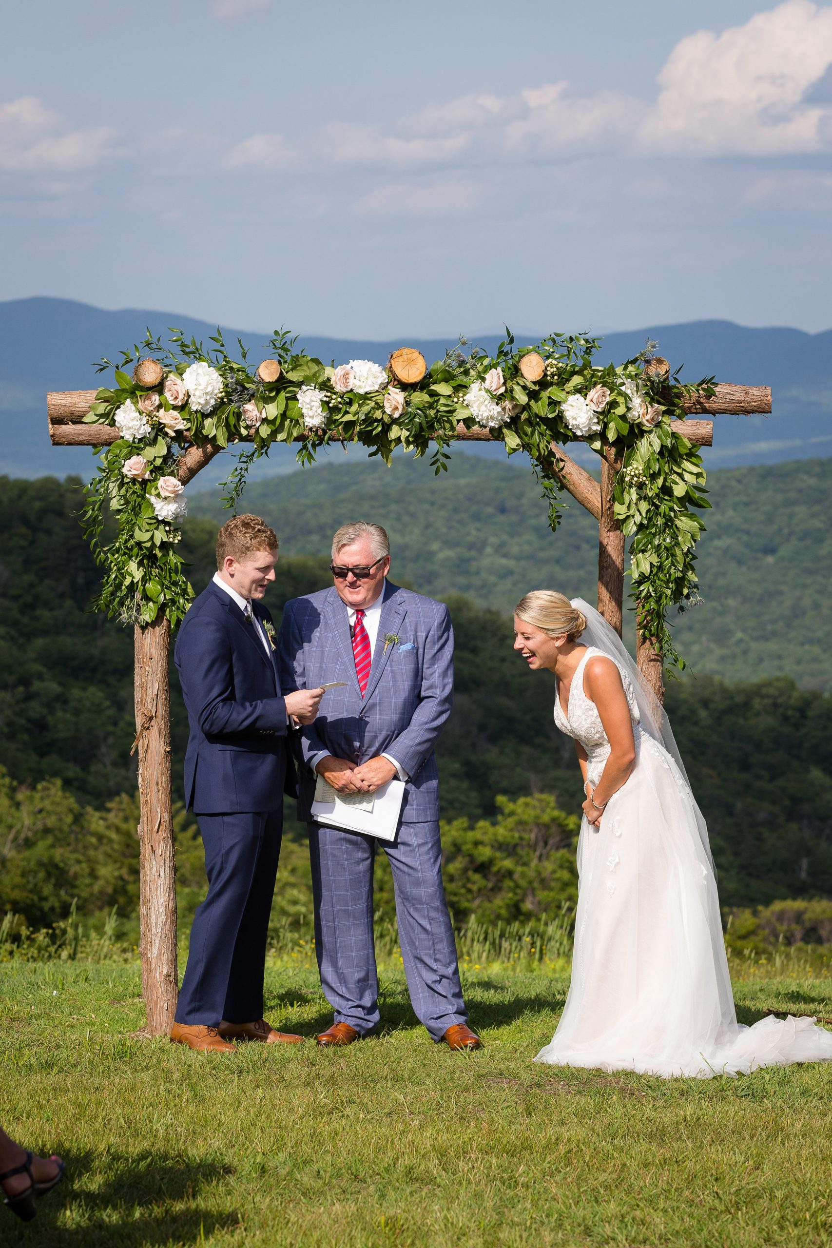 Mountain Top summer wedding ceremony at Sugarbush Resort 