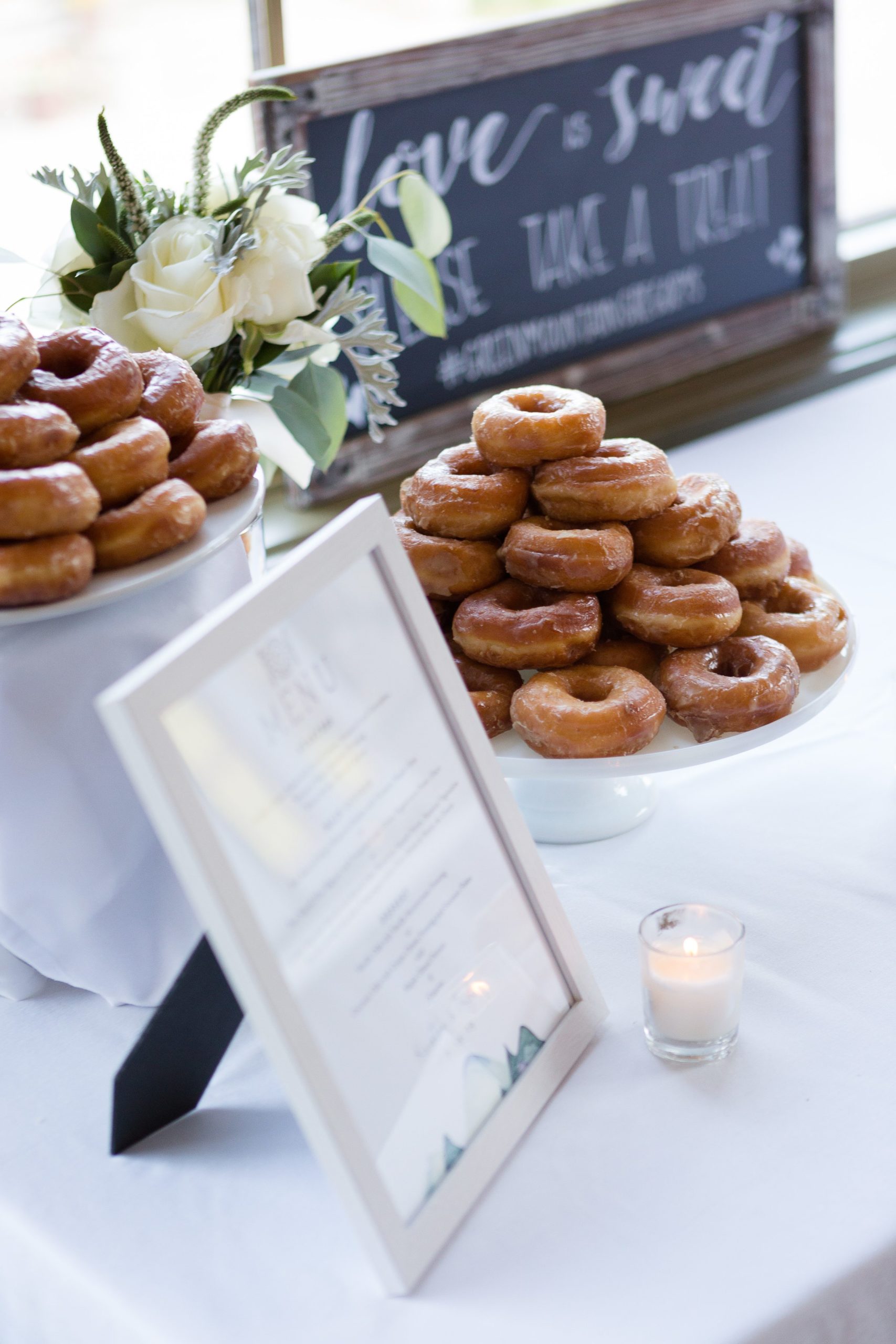Donut table for wedding dessert 