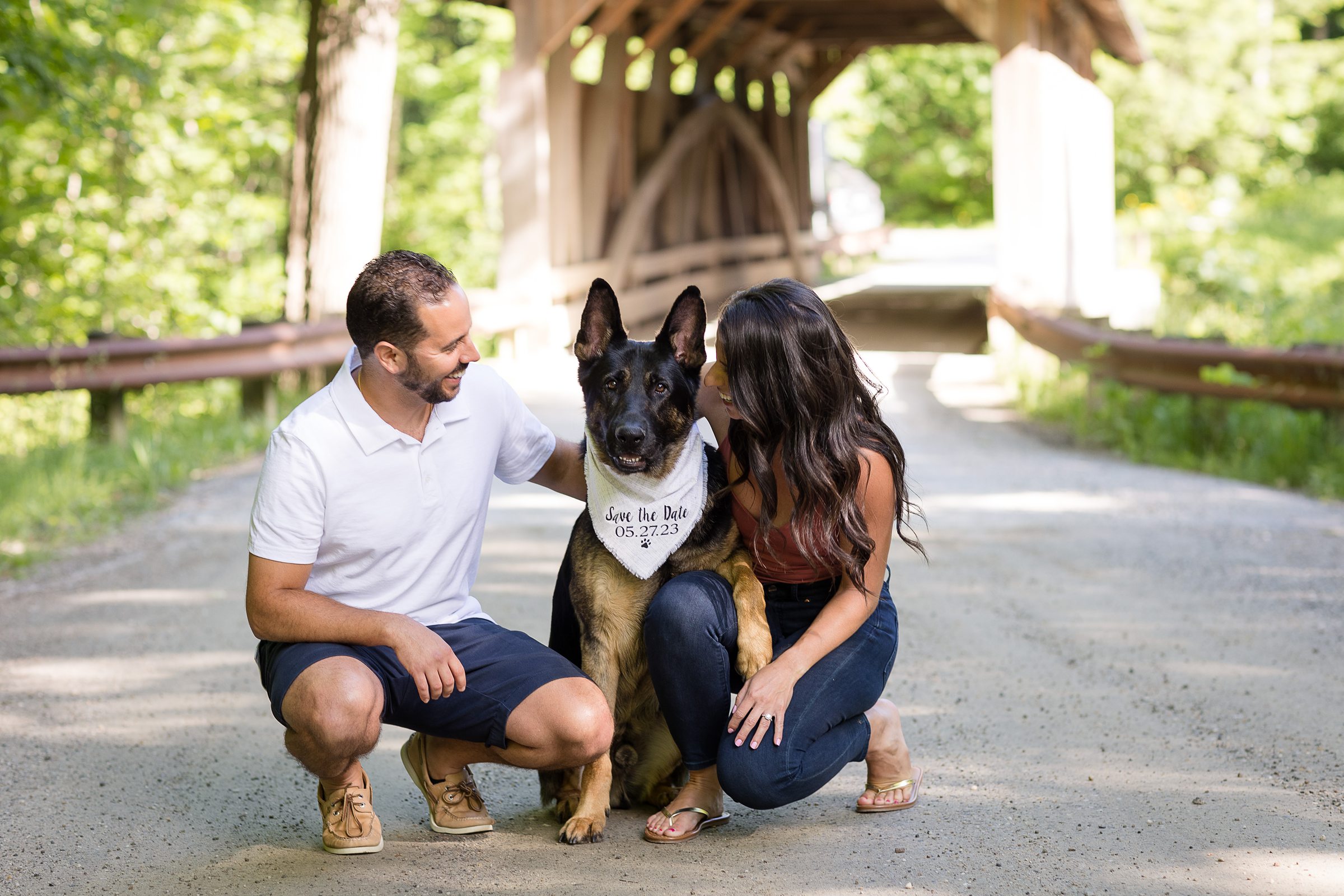 Burlington Vermont engagement photos with their dog