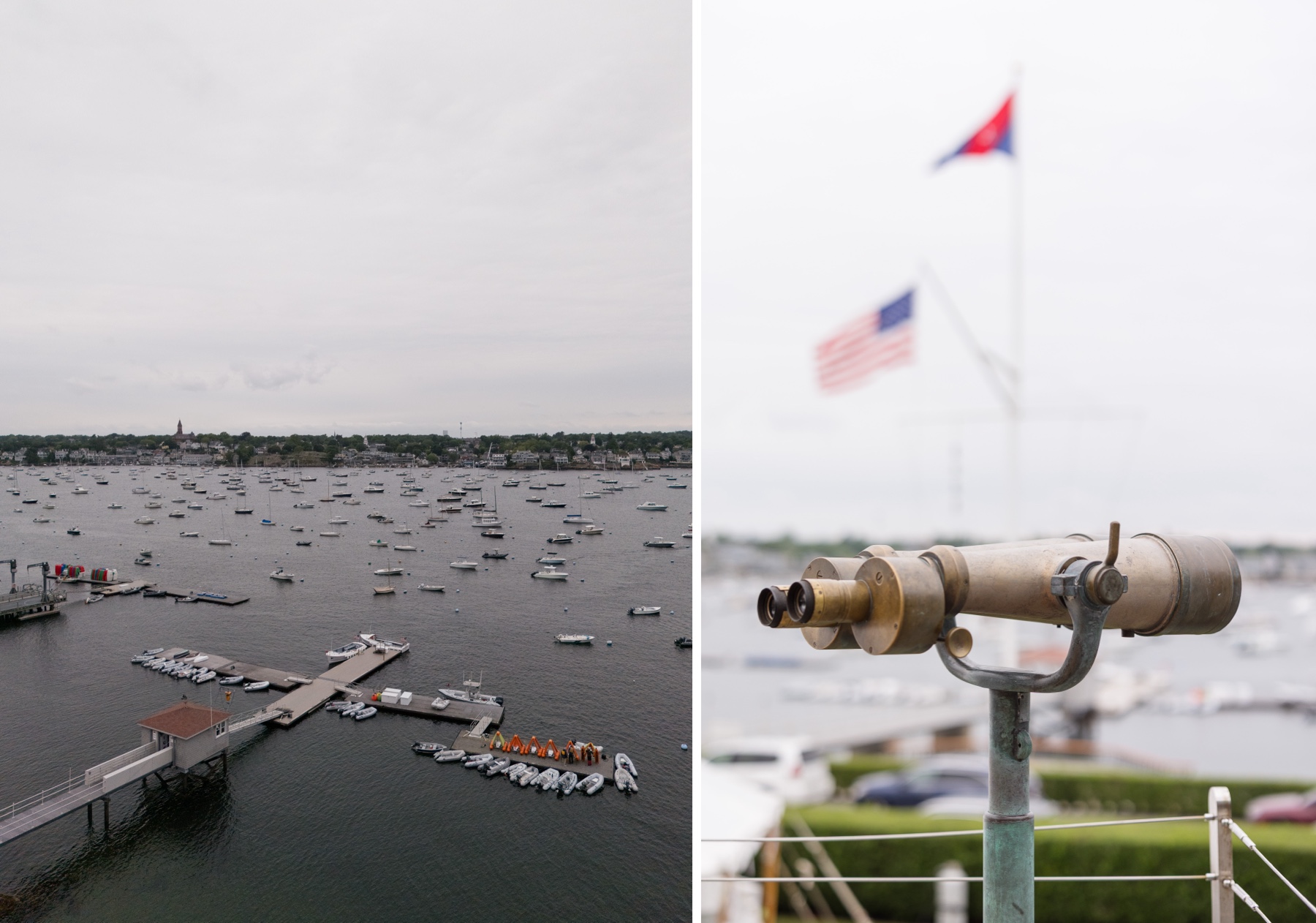 aerial photo of the bay at eastern yacht club